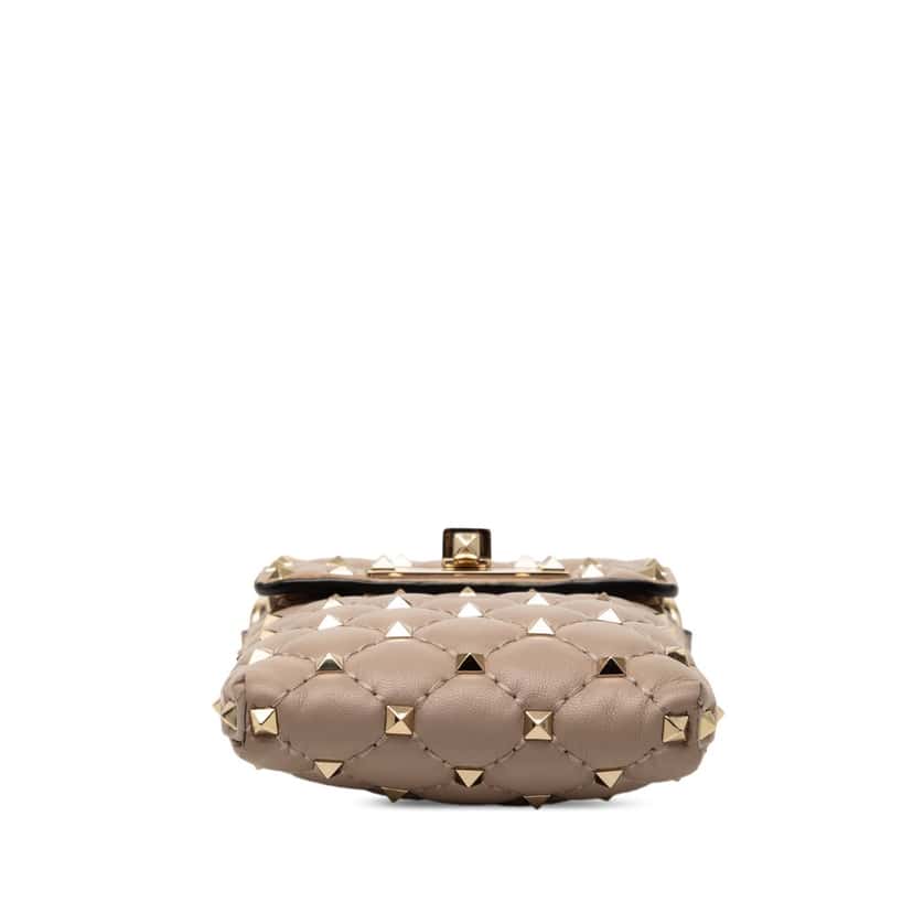 Valentino Lambskin Rockstud Spike Phone Case Crossbody Brown Leather Very good condition - Inside View