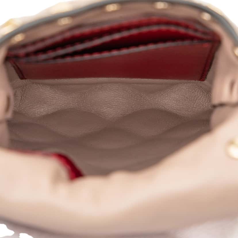 Valentino Lambskin Rockstud Spike Phone Case Crossbody Brown Leather Very good condition - Model View