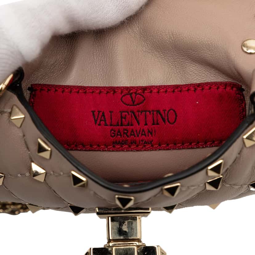 Valentino Lambskin Rockstud Spike Phone Case Crossbody Brown Leather Very good condition - Box View