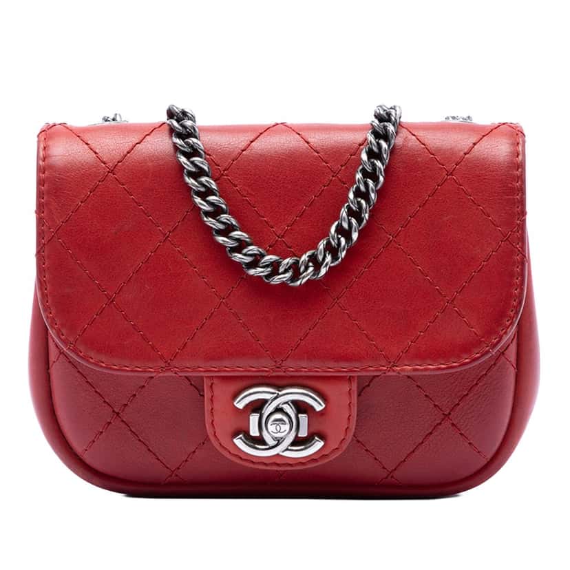 Chanel Paris Dallas Goatskin Wild Stitch Flap Red Leather Very good condition - Front View