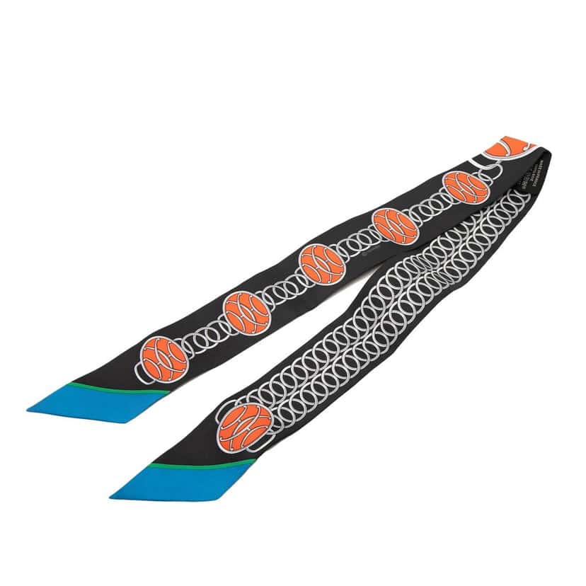 Hermès Lift Profile Silk Twilly Scarf Black Never worn - Back View