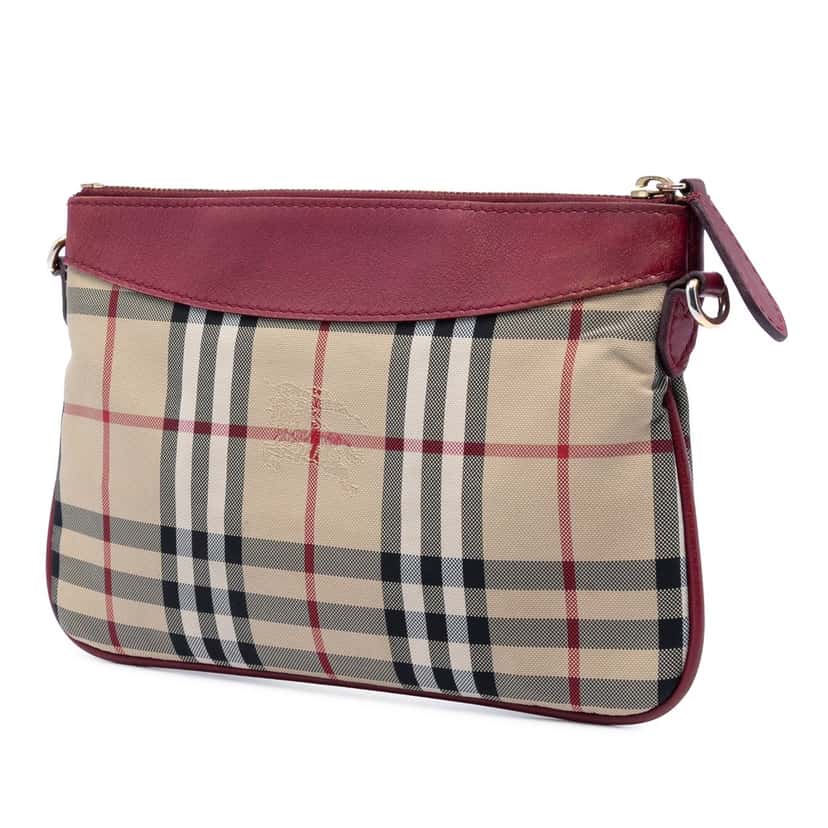 Burberry Haymarket Check Canvas Peyton Crossbody Beige Very good condition - Back View