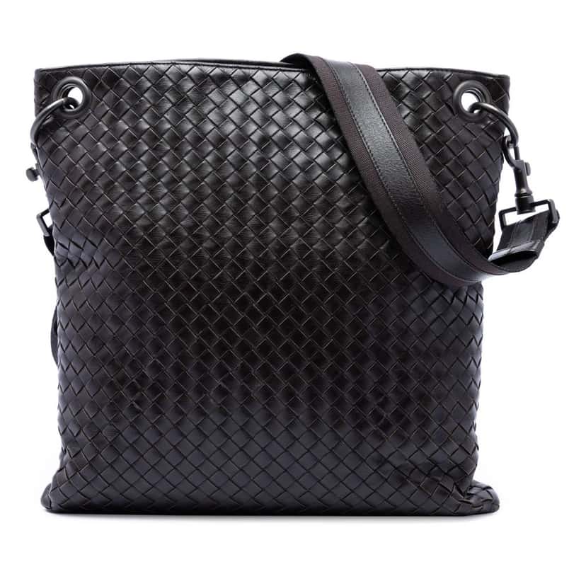 Bottega Veneta Nappa Intrecciato VN Crossbody Brown Leather Very good condition - Front View