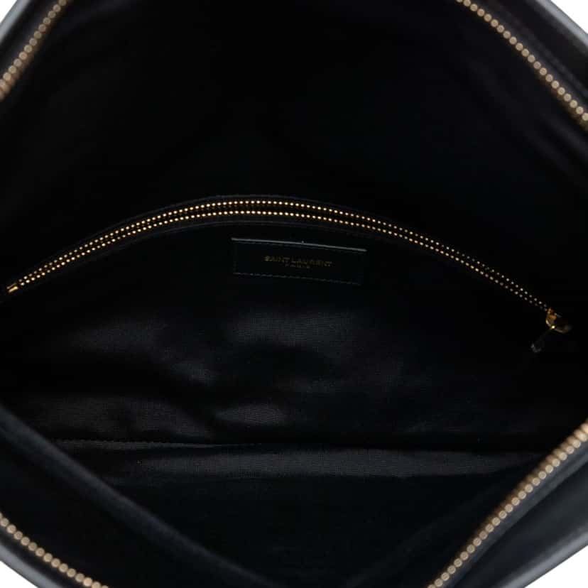 Saint Laurent Leather Letters Fold Over Clutch Black Leather Very good condition - Model View
