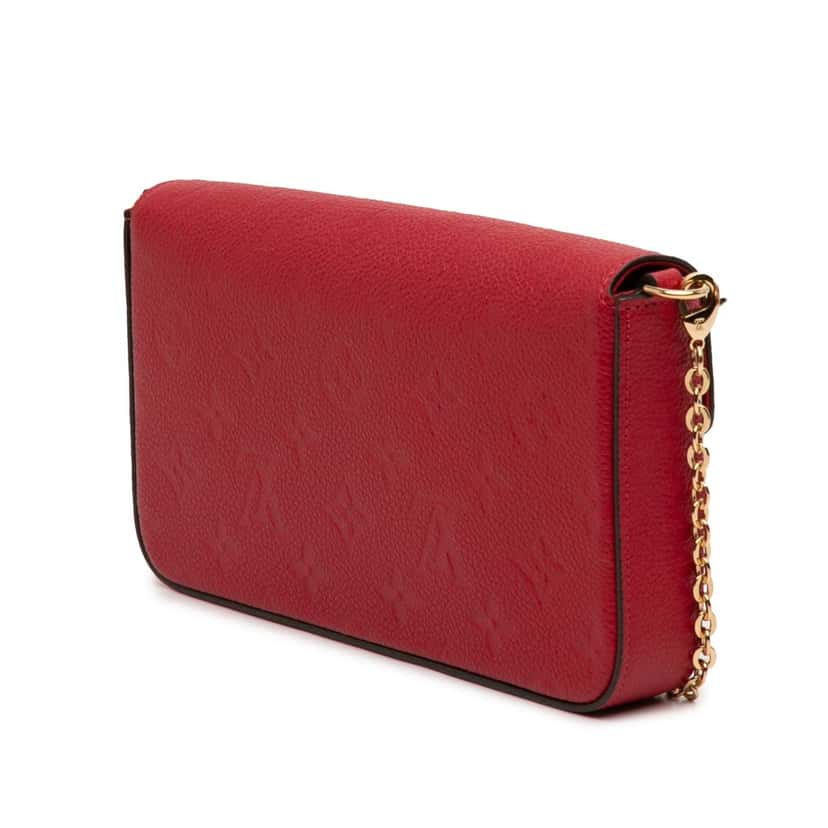 Louis Vuitton Monogram Empreinte Pochette Felicie Red Leather Very good condition - Back View