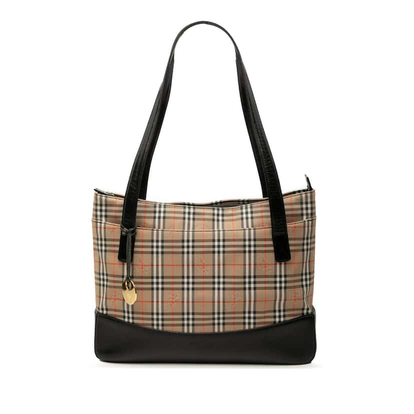 Burberry Haymarket Check Canvas Tote Beige Very good condition - Front View