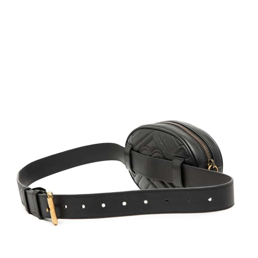 Gucci GG Marmont Matelasse Leather Belt Bag Black Leather Very good condition - Back View