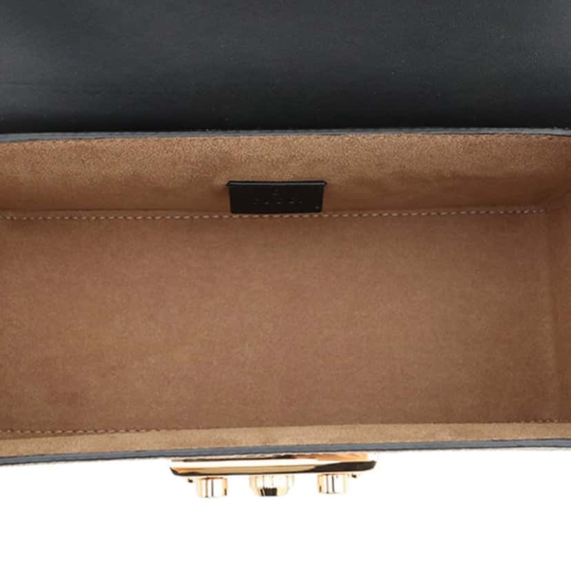 Gucci GG Supreme Bamboo Padlock Satchel Beige Very good condition - Model View