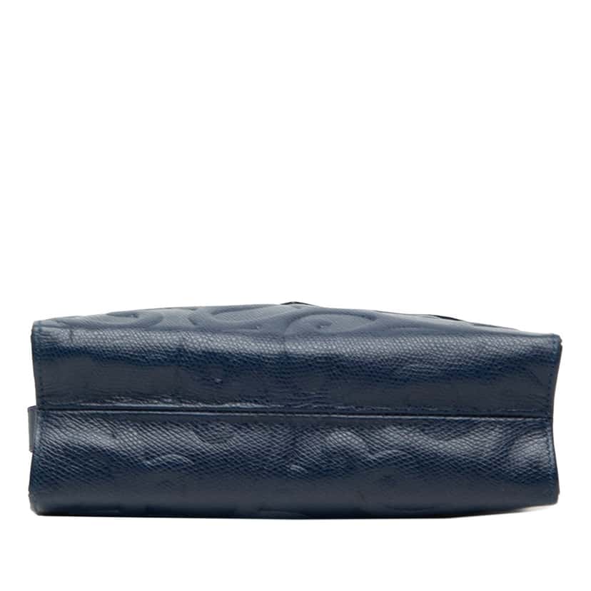 Saint Laurent Embossed Leather Arabesque Crossbody Blue Leather Very good condition - Inside View