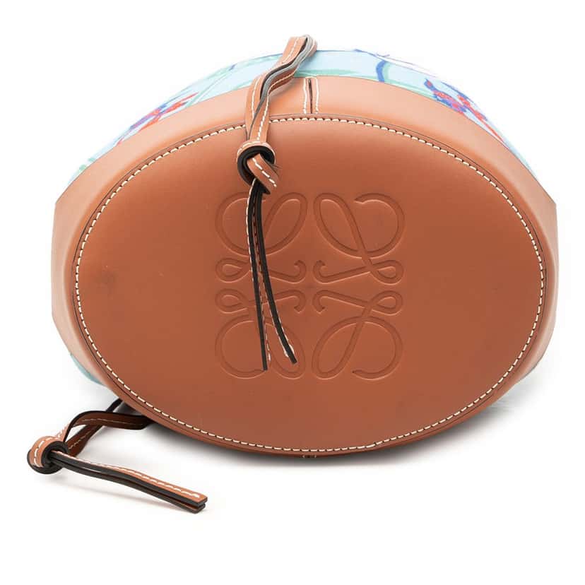 Loewe Paulas Ibiza Small Canvas Balloon Bucket Bag Blue Very good condition - Inside View