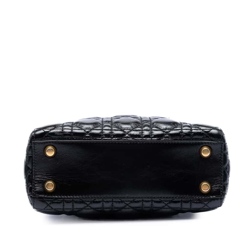 Dior Small Crinkled Patent Cannage My ABCDior Lady Dior Black Leather Very good condition - Inside View