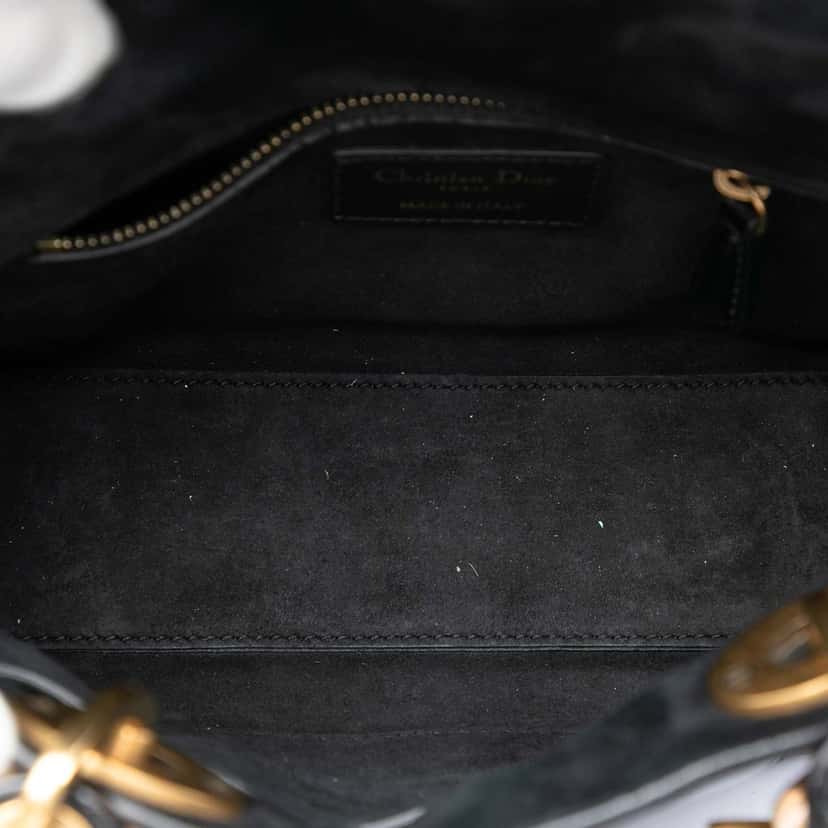 Dior Small Crinkled Patent Cannage My ABCDior Lady Dior Black Leather Very good condition - Model View