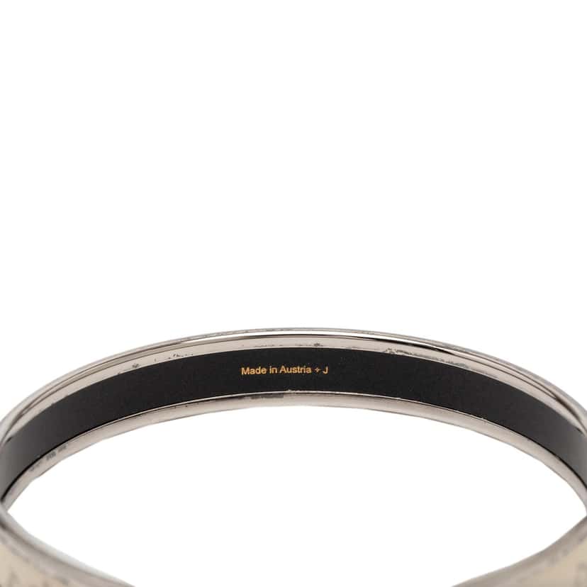Hermès Narrow Enamel Caleche Bangle 70 White Very good condition - Box View