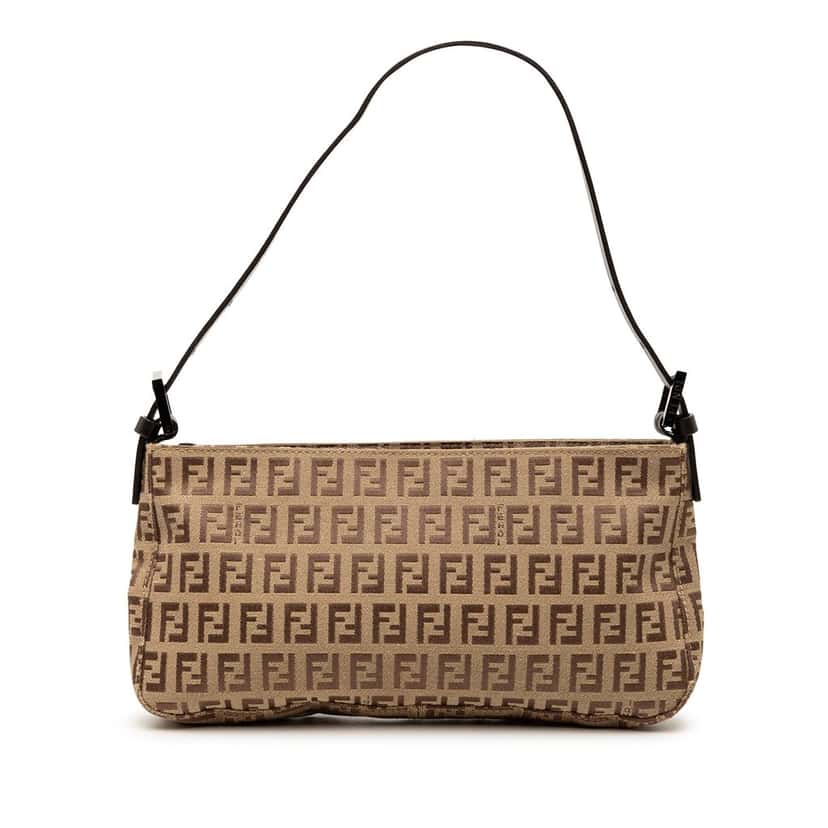 Fendi Zucchino Canvas Pochette Beige Very good condition - Front View