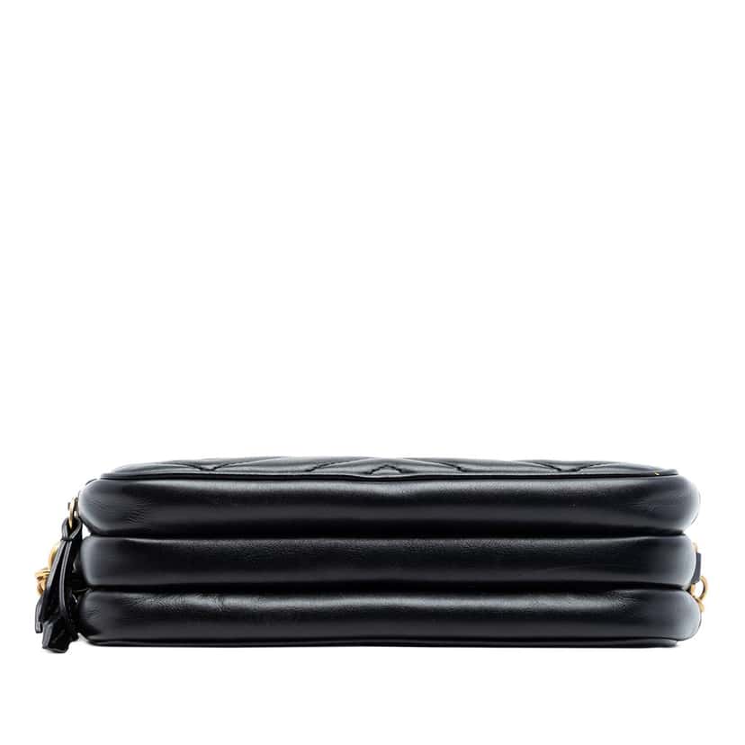 Gucci Mini GG Marmont Matelasse Leather Triple Zip Crossbody Black Leather Very good condition - Inside View