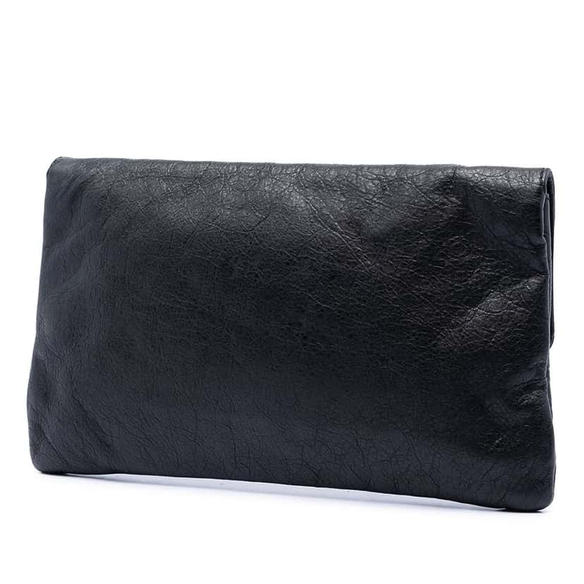 Balenciaga Lambskin Motocross Giant 12 Envelope Clutch Black Leather Very good condition - Back View