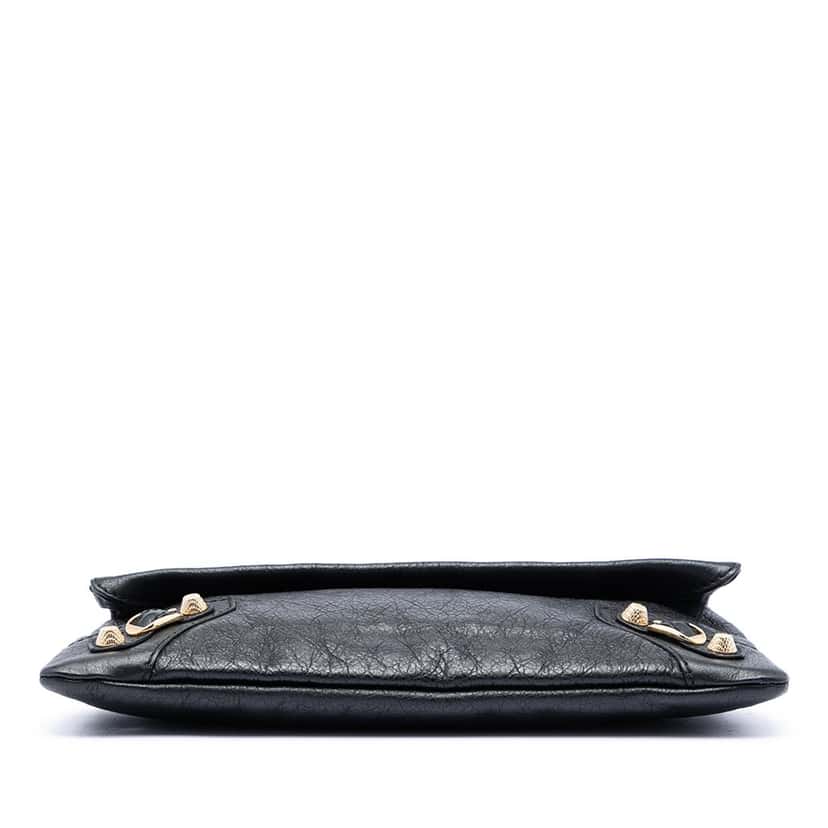 Balenciaga Lambskin Motocross Giant 12 Envelope Clutch Black Leather Very good condition - Inside View