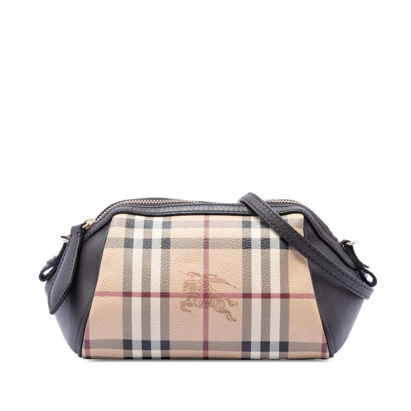 Burberry Mini Haymarket Check Coated Canvas Blaze Crossbody Beige Very good condition - Front View