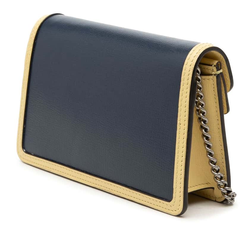 Gucci Mini Tricolor Leather Dionysus Crossbody Blue Leather Very good condition - Back View