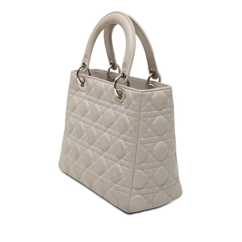 Dior Medium Lambskin Cannage Lady Dior Other Leather Very good condition - Back View