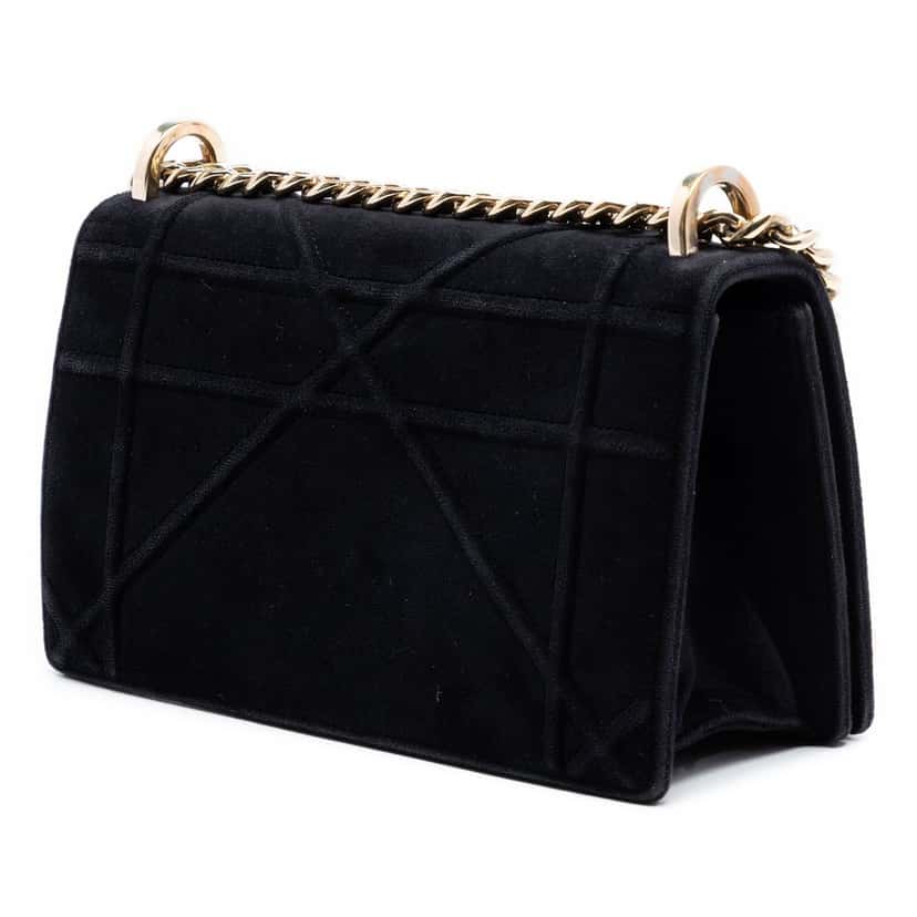 Dior Small Velvet Diorama Flap Black Very good condition - Back View