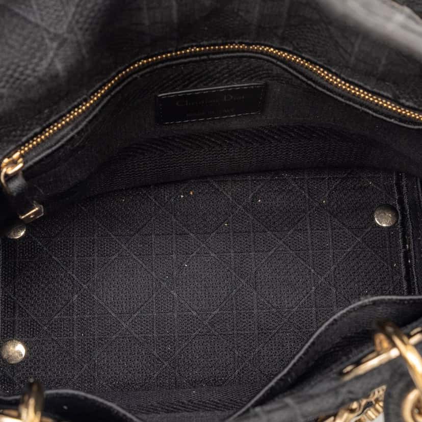 Dior Medium Canvas Cannage Lady D Lite Black Very good condition - Model View