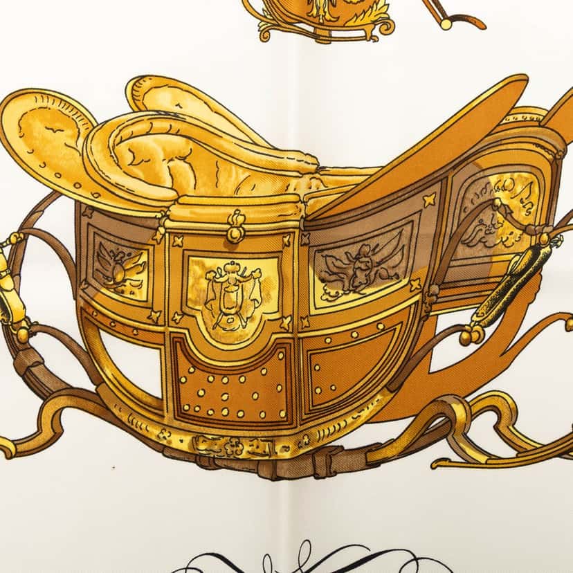 Hermès Springs Silk Scarf 90 Black Very good condition - Model View