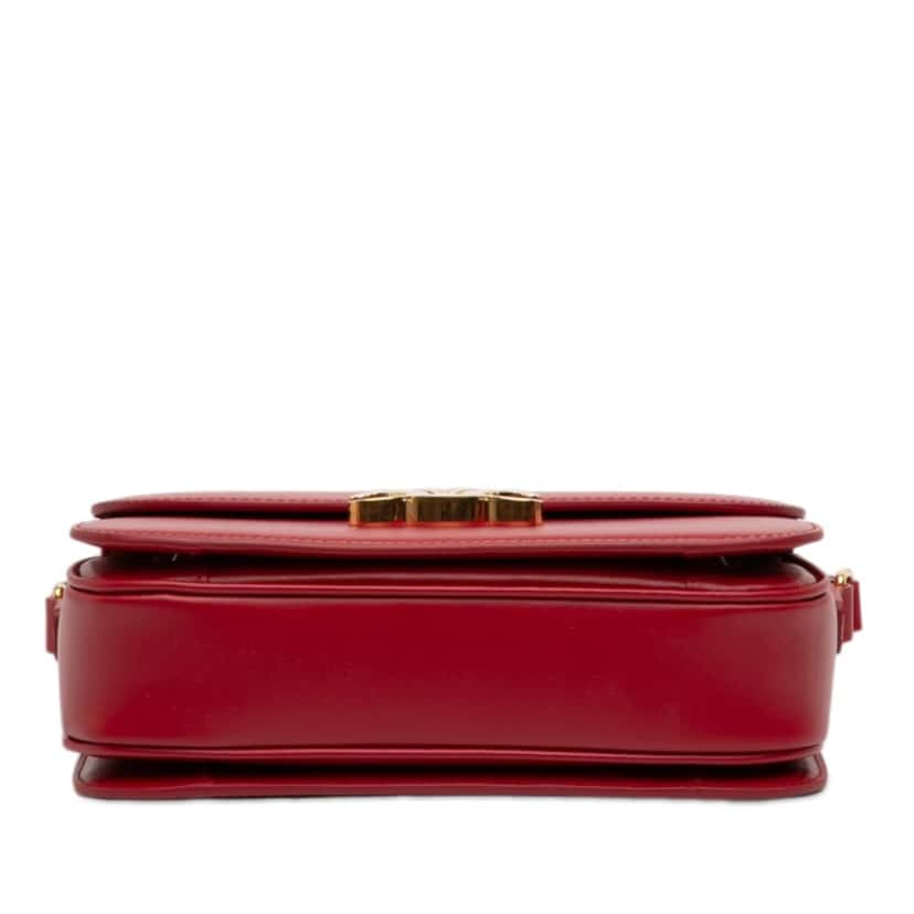 Celine Classique Shiny Calfskin Triomphe Crossbody Red Leather Very good condition - Inside View