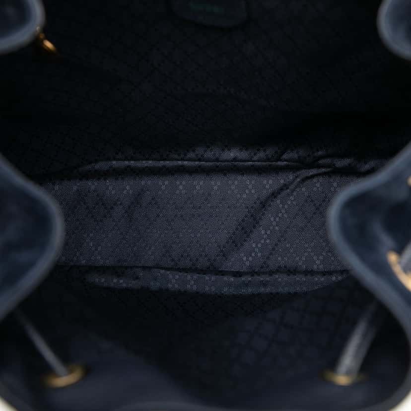 Gucci Suede Bamboo Backpack Blue Leather Very good condition - Model View