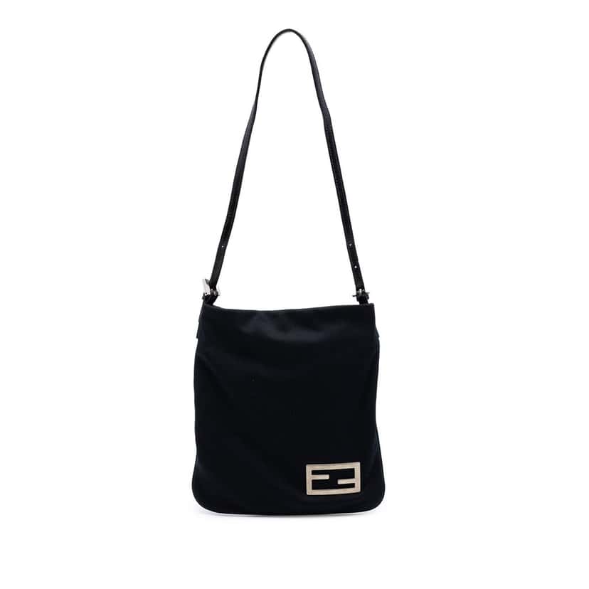 Fendi Neoprene FF Shoulder Bag Black Very good condition - Front View