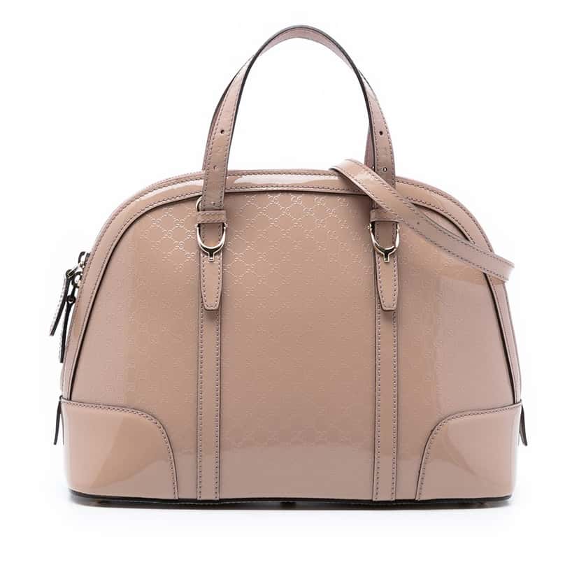 Gucci Small Microguccissima Patent Nice Satchel Beige Leather Very good condition - Front View