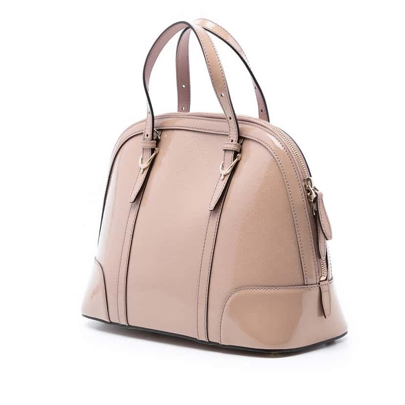 Gucci Small Microguccissima Patent Nice Satchel Beige Leather Very good condition - Back View