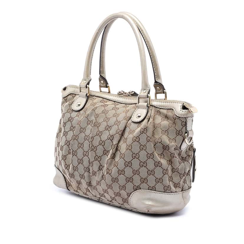 Gucci GG Canvas Sukey Satchel Beige Very good condition - Back View