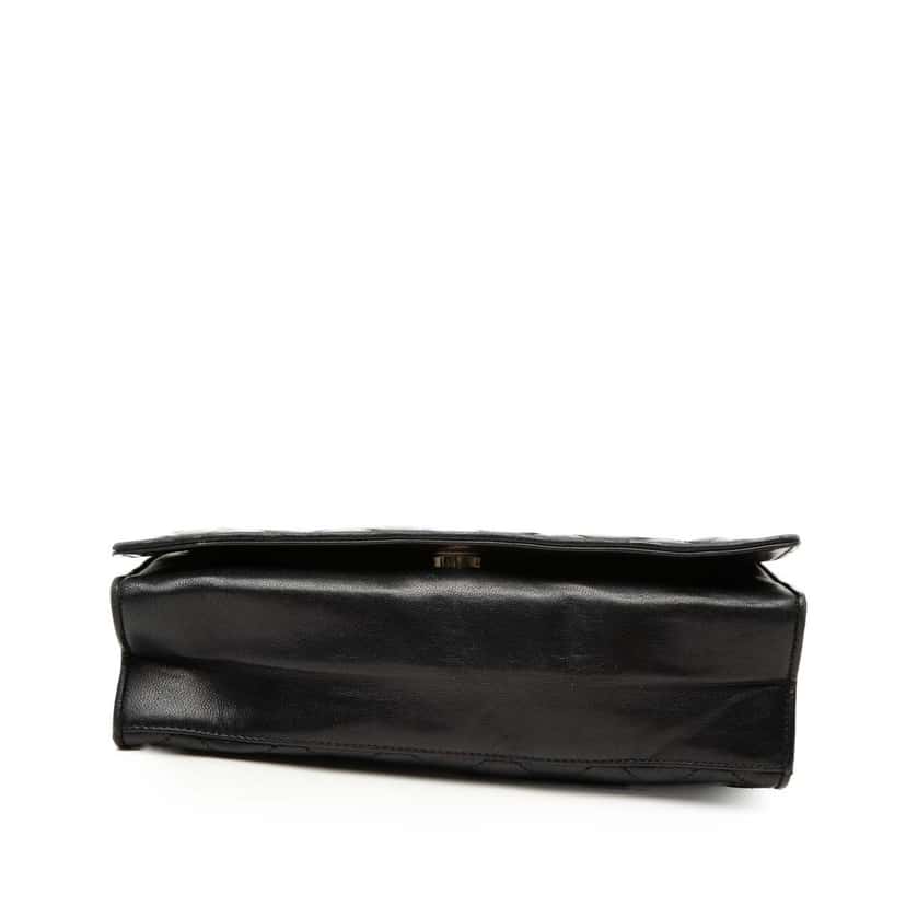 Chanel CC Quilted Lambskin Full Flap Black Leather Very good condition - Inside View