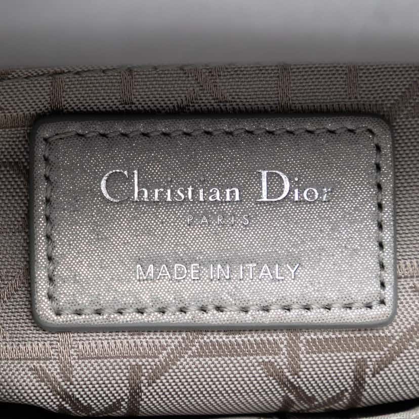 Dior Mini Iridescent Lambskin Cannage Lady Dior Silver Leather Very good condition - Box View
