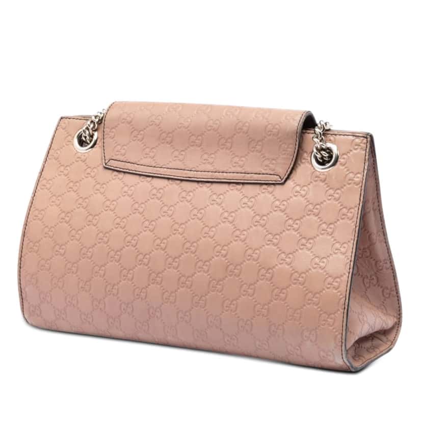 Gucci Large Guccissima Emily Shoulder Bag Brown Leather Very good condition - Back View