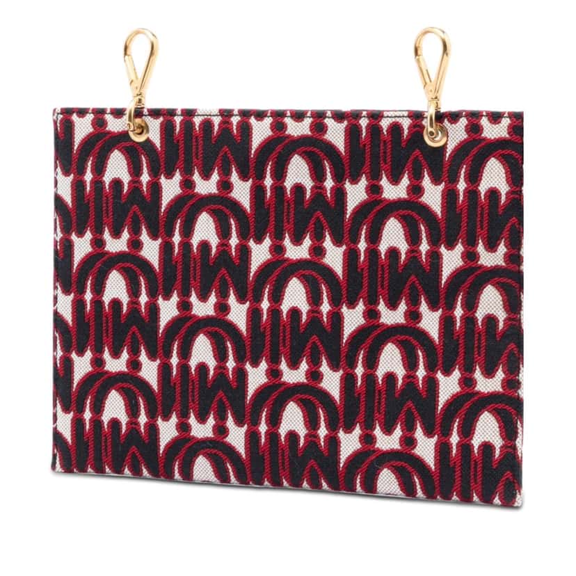 Miu Miu M/M Paris Emiuticon Jacquard and Goatskin Pouch Red Very good condition - Back View