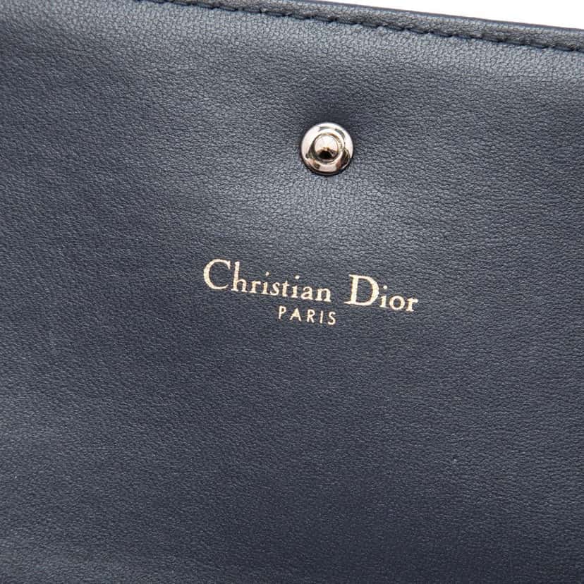 Dior Metallic Patent Microcannage Diorama Wallet on Chain Blue Leather Very good condition - Box View