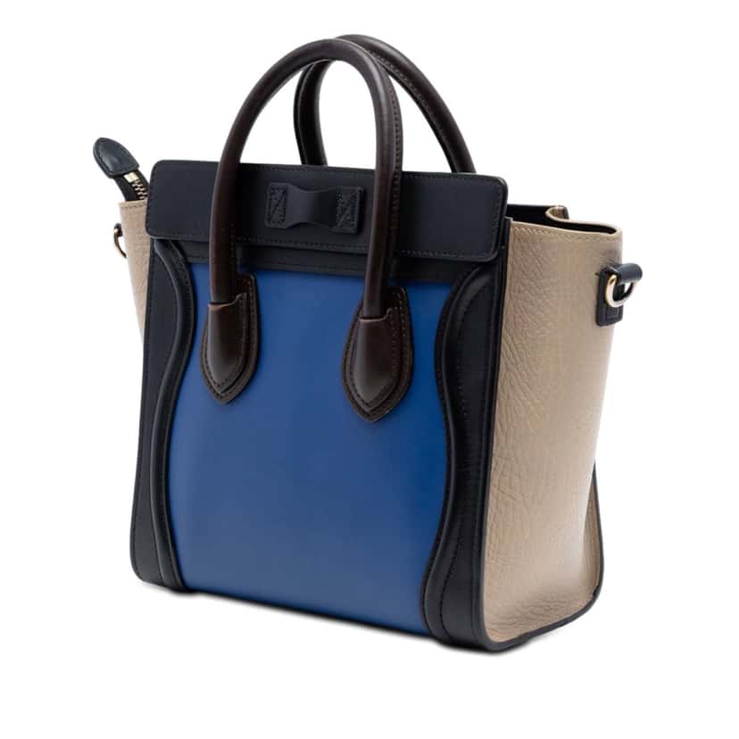 Celine Nano Tricolor Leather Luggage Tote Blue Leather Very good condition - Back View