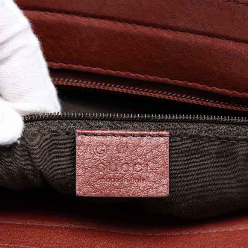 Gucci Guccissima Tender Bamboo Bar Tote Red Leather Very good condition - Box View