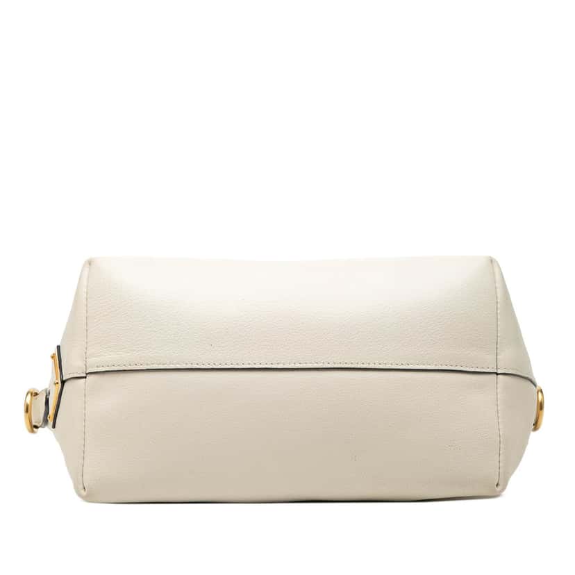Prada Small Embossed Glace Calf Logo Convertible Satchel White Leather Very good condition - Inside View