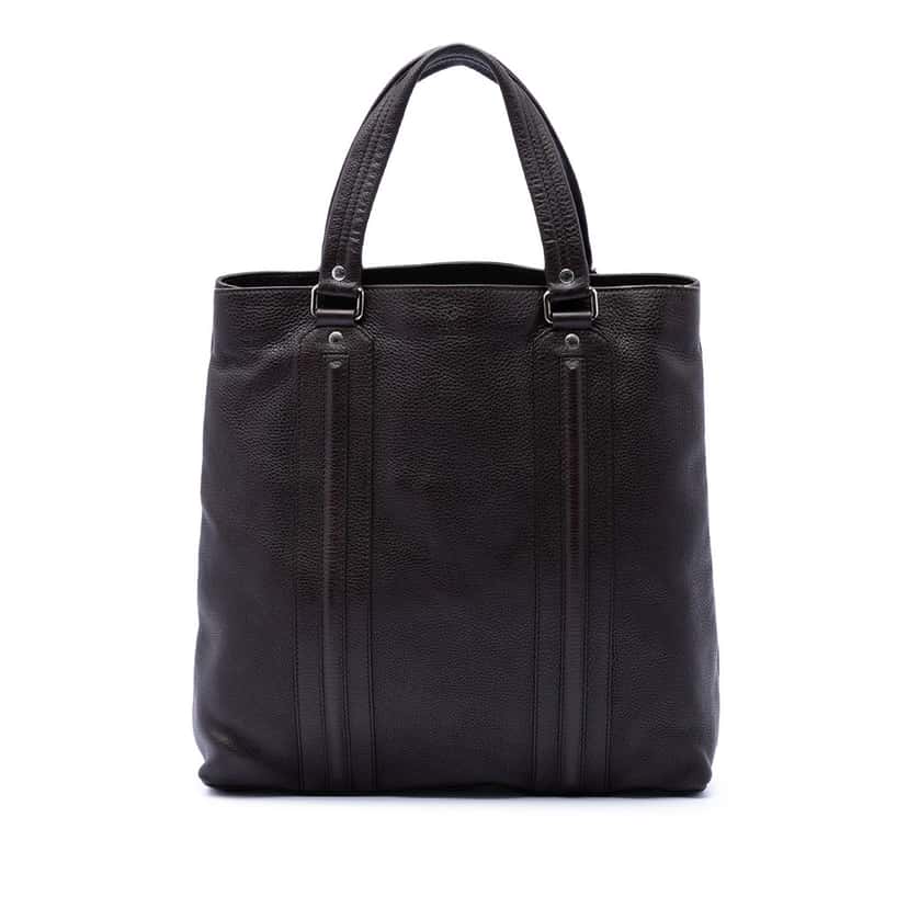Gucci Grained Calfskin Tote Brown Leather Very good condition - Front View