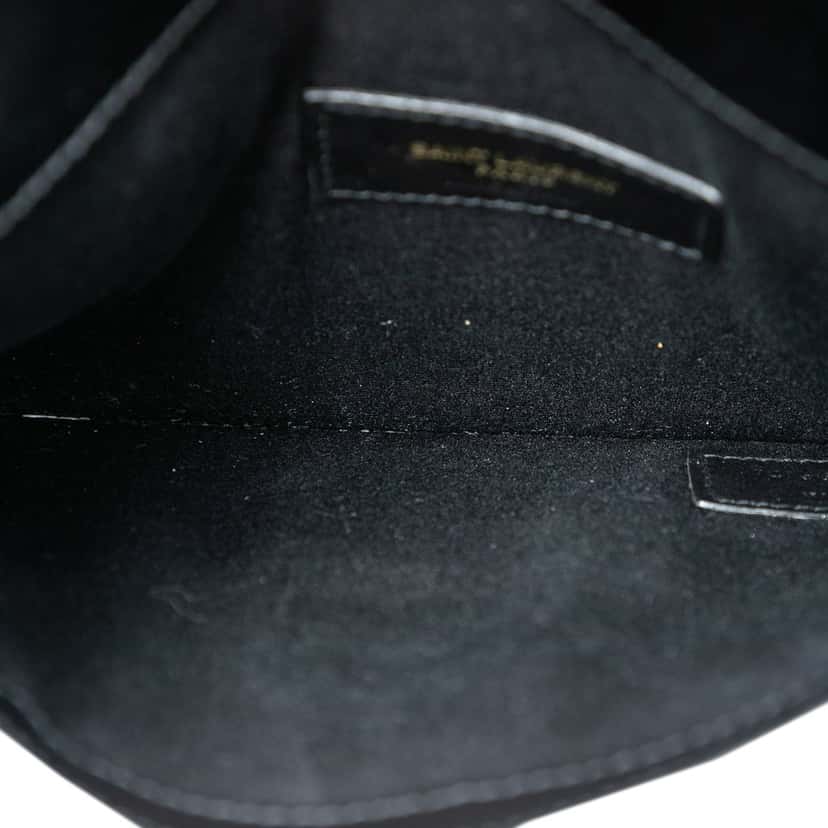 Saint Laurent Baby Smooth Shiny Calfskin Monogram Uptown Pouch Black Leather Very good condition - Model View