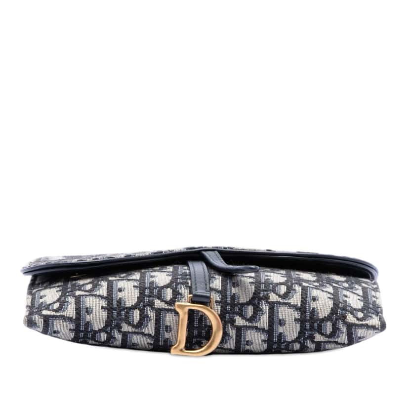 Dior Oblique Canvas Saddle Wallet On Chain Blue Very good condition - Inside View