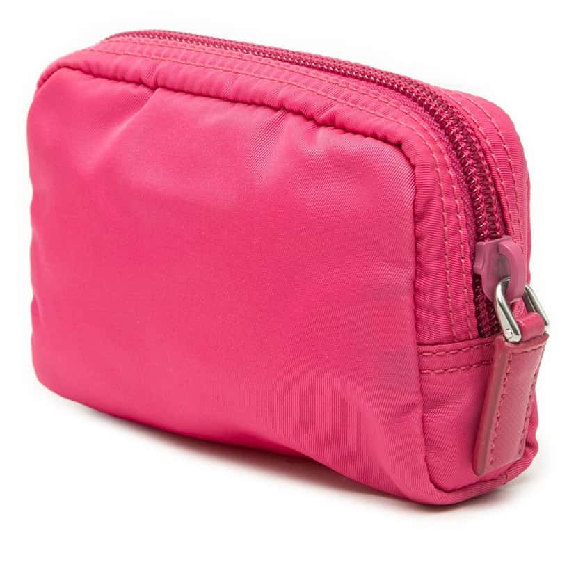 Prada Tessuto Cosmetic Pouch Pink Very good condition - Back View