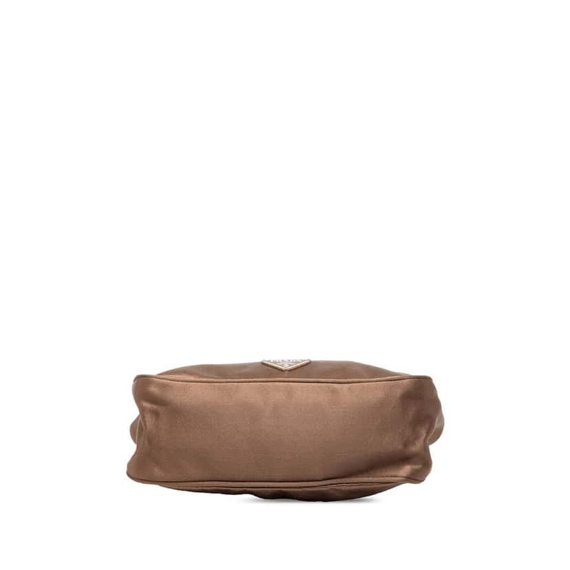 Prada Satin Kiss Lock Handbag Brown Very good condition - Inside View