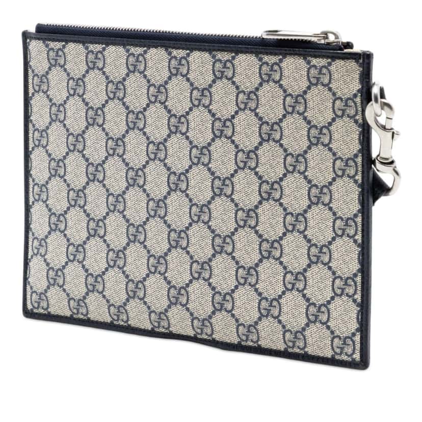 Gucci GG Supreme Web Ophidia Clutch Beige Very good condition - Back View