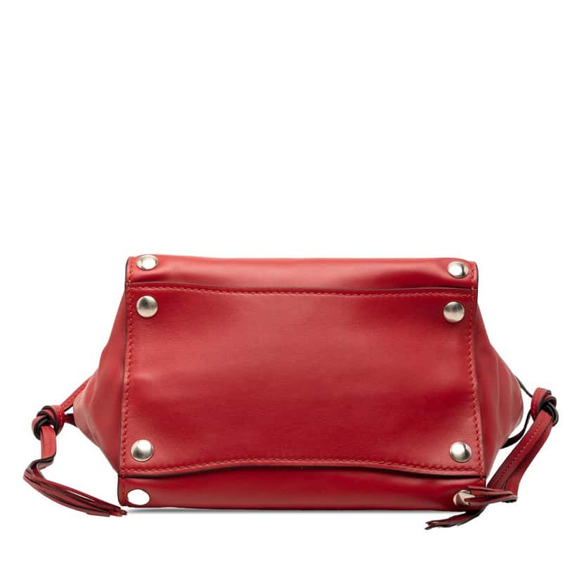 Prada Glace Calf Studded Twin Pocket Satchel Red Leather Very good condition - Inside View