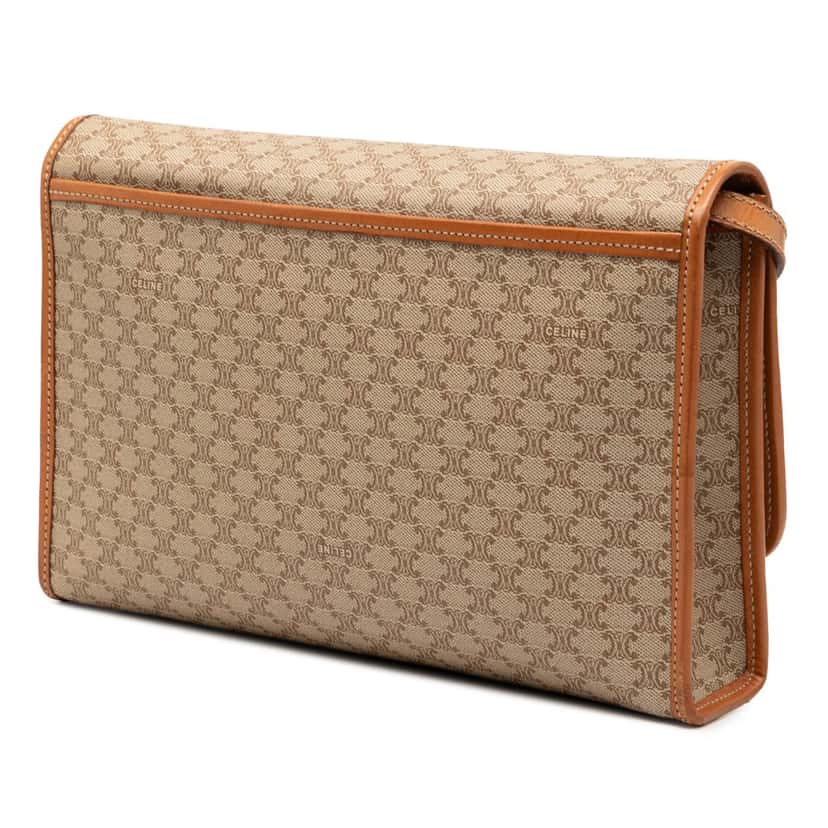 Celine Macadam Coated Canvas Crossbody Beige Very good condition - Back View