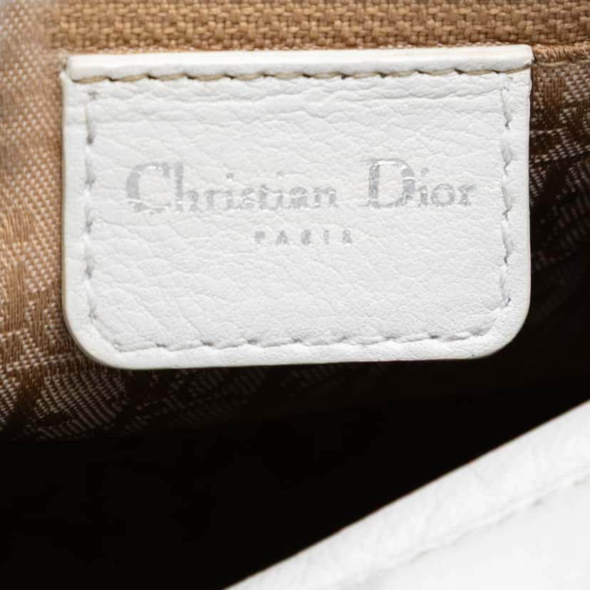 Dior Medium Calfskin Lady Dior White Leather Very good condition - Box View